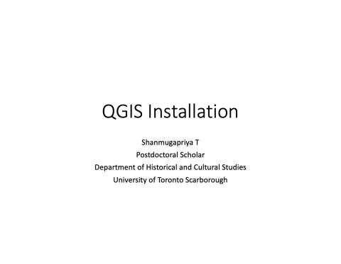 QGIS Installation Instructions Slides