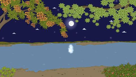 River in moonlight