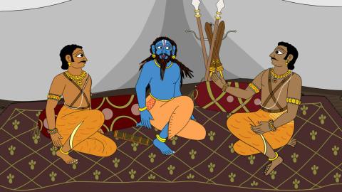 Lord Vishnu disguised as soothsayer