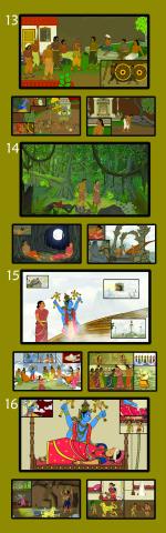 பொன்னிவள வீரசரித்திரத்தின் பதாகை 4 - காட்சிகள் 13 - 16