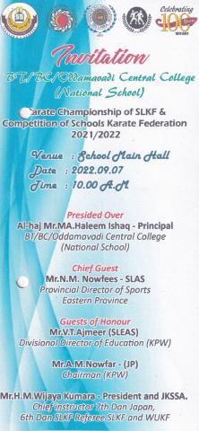 Invitation to Karate Championship