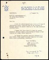 Letter from the Major General, Army Headquarters to S. J. V. Chelvanayakam