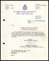 Letter from N. Q. Dias (Permanent Secretary, Ministry of Defence and External Affairs) to S. J. V. Chelvanayakam MP