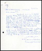 Letter from  K. Sivanandasundaram [Administrative Secretary] to K. Sinnadurai