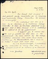 Letter from K. Jeyakody to S. J. V. Chelvanayakam [?]