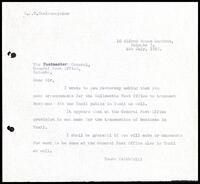 Letter from S. J. V. Chelvanayakam to the Postmaster General