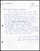 Letter from M. Balasunderam to E. M. V. Naganathan