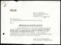 Letter from C. A. M. Kekulawalai [for Director of Education] to the Secretary, All Ceylon Commercial Education Association