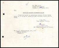 Letter from [?] the Inspector General of Police, Colombo to S. J. V. Chelvanayakam