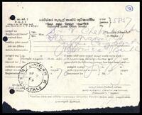 Registered Postal Article Receipt from S. J. V. Chelvanayakam [?] to [?]