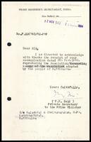 Letter from P. N. Sahi (Private Secretary to the Prime Minister, India)  to S. Rajadurai MP and S. J. V. Chelvanayakam MP