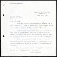 Letter from S. J. V. Chelvanayakam to R. S. Pelpola, Minister for Posts