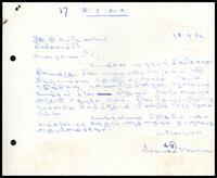Letter from K. Sivananthasuntharam (ITAK Executive Secretary) to M. Subramaniam