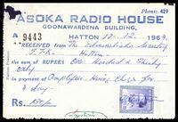 Receipt from Asoka Radio House