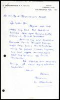 Letter from K. Arumainayagam to S. J. V. Chelvanayakam