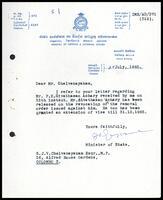 Letter from J. R. Jayawardena (Minister of State) to S. J. V. Chelvanayakam