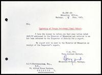 Letter from the Education Officer to S. J. V. Chelvanayakam