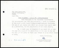 Letter from  K. Sivanandasundaram [Joint Treasurer, Ilankai Thozhilalar Kazhakam?] to the Assistant Secretary, Office of the Labour Tribunal, Kandy
