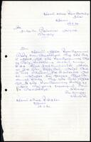 Letter from V. Nadarasa [Secretary, Kantalai Ganesha Village Development Society] to S. J. V. Chelvanayakam