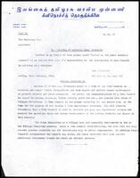 Letter from [?] (Ilankai Tamil Arasu Youth Front, Kilinochchi Branch) to the Chairman, V. C. Karachchi, Copy 2