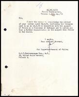 Letter from [?] the Inspector General of Police, Colombo to S. J. V. Chelvanayakam