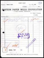 Eastern Paper Mill Corporation&#039;s Cash Sale Receipt