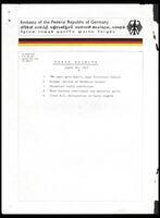 Embassy of the Federal Republic of Germany - Press Release, Table of Contents