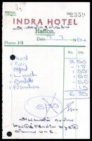 Receipt from Indra Hotel
