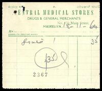 Receipt from Central Medical Stores