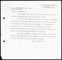 Letter from ITAK [secretary?] to V. N. Navaratnam Esq. M. P.