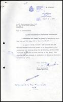 Letter from U. B. Wanninayake [Finance Minister] to S. J. V. Chelvanayakam