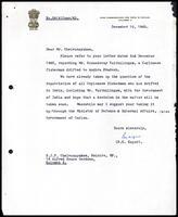 Letter from B. K. Kapur [High Commissioner for India in Ceylon] to S. J. V. Chelvanayakam