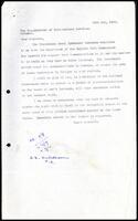 Letter from S. J. V. Chelvanayakam to Minister of Nationalised Services