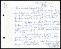 Letter from Gabriel Benjamin Vincent to S. J. V. Chelvanayakam
