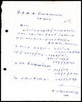 Letter from K. Jeyakkodi to ITAK Excecuitve Secretary