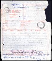 Telegram from Maheswaran to S. J. V. Chelvanayakam