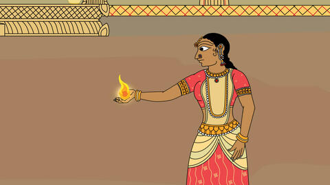 Tangal with fire in her hand