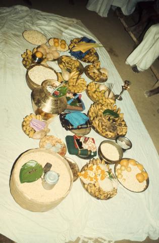 Trays of auspicius items