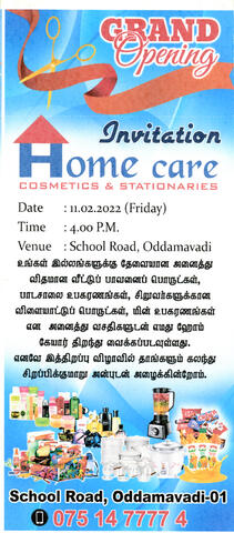 Home care cosmetics and stationeries store opening invitation page 1