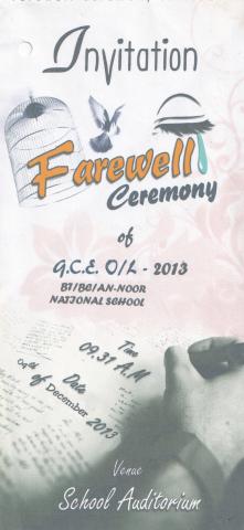 Invitation to Farewell Ceremony