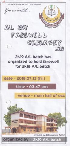 Invitation to FAREWELL CEREMONY 2018 page 1