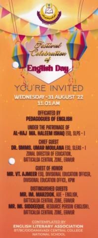 Invitation to English Day page 1