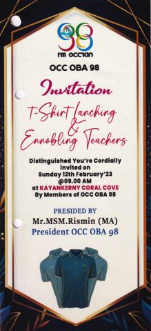 Invitation to T-Shirt Launching Ceremony page 1