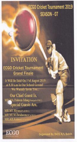 ECGO Cricket Tournament Grand Finale