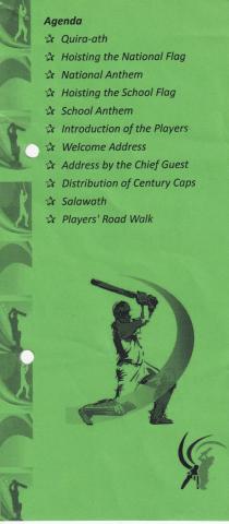 Invitation to Inter School Cricket Tournament Inaugural Ceremony page 3
