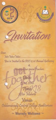 OCC&#039;12 1st Annual Gathering &amp; Honouring our special Teachers